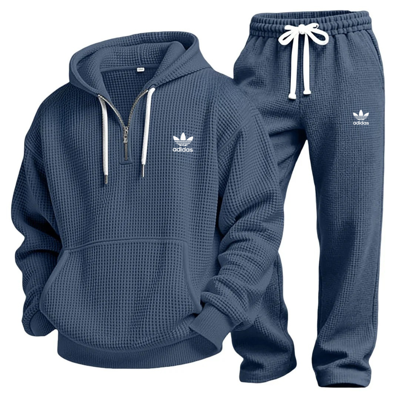 Aldren Waffle-Knit Performance Hoodie and Jogger Tracksuit Set