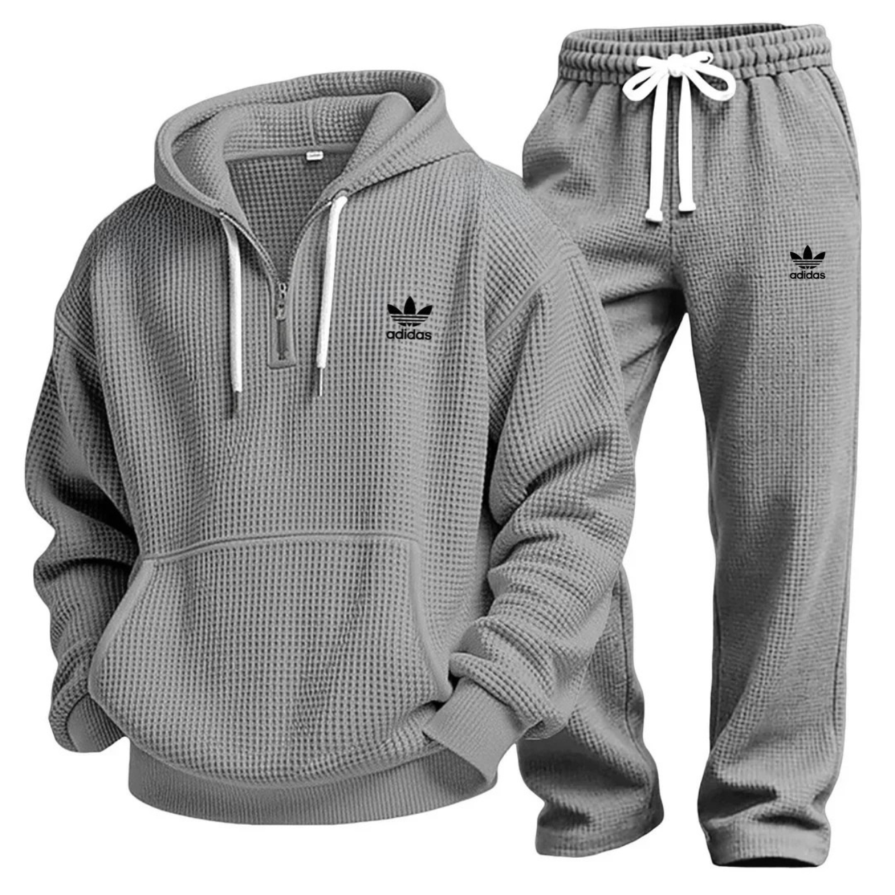 Aldren Waffle-Knit Performance Hoodie and Jogger Tracksuit Set