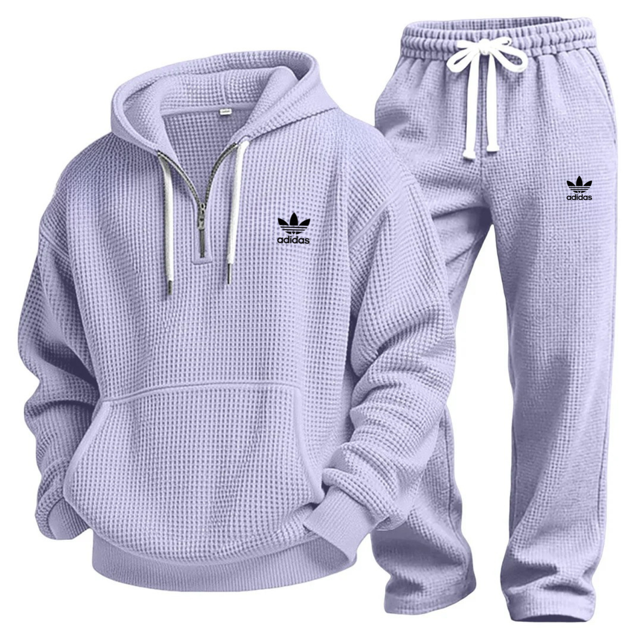 Aldren Waffle-Knit Performance Hoodie and Jogger Tracksuit Set