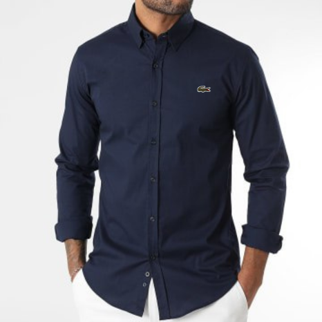 Chemise Homme Slim Fit à Manches Longues en Coton