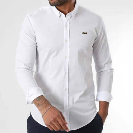 Chemise Homme Slim Fit à Manches Longues en Coton