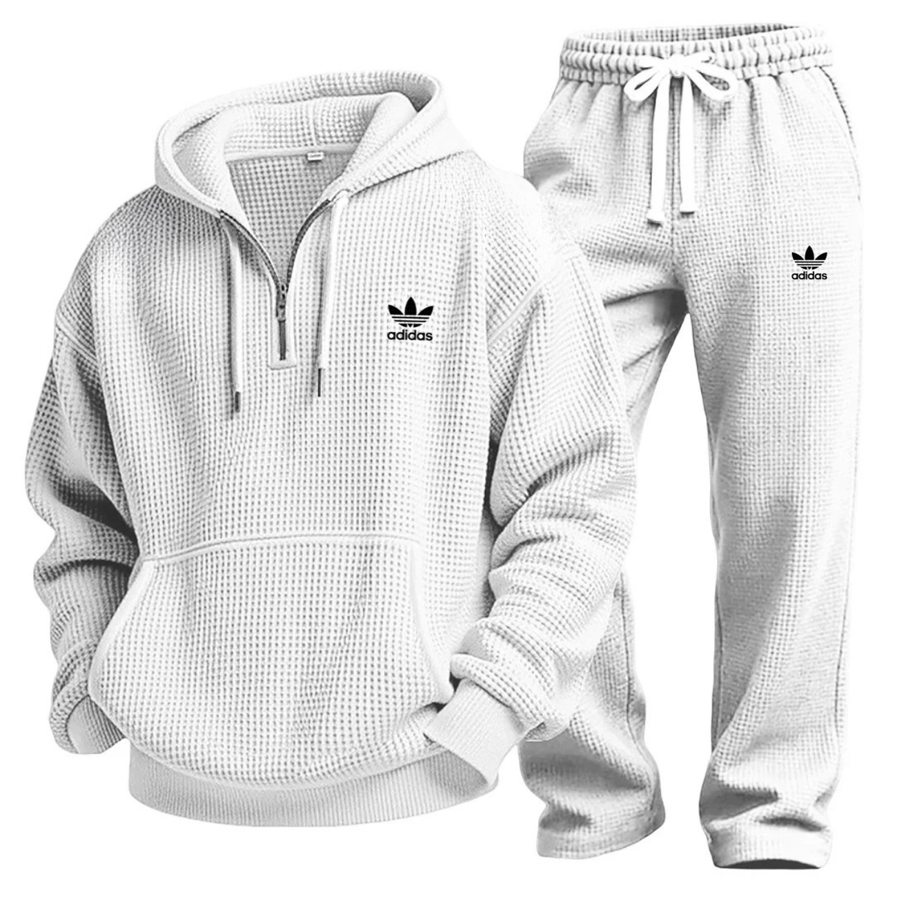 Aldren Waffle-Knit Performance Hoodie and Jogger Tracksuit Set