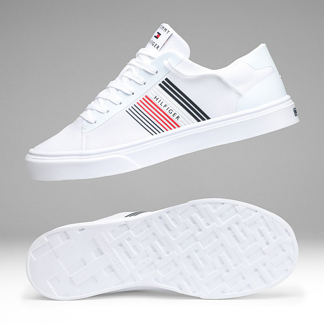 Tommy Hilfiger Baskets Lightweight Stripes Knit 2836 Blanc